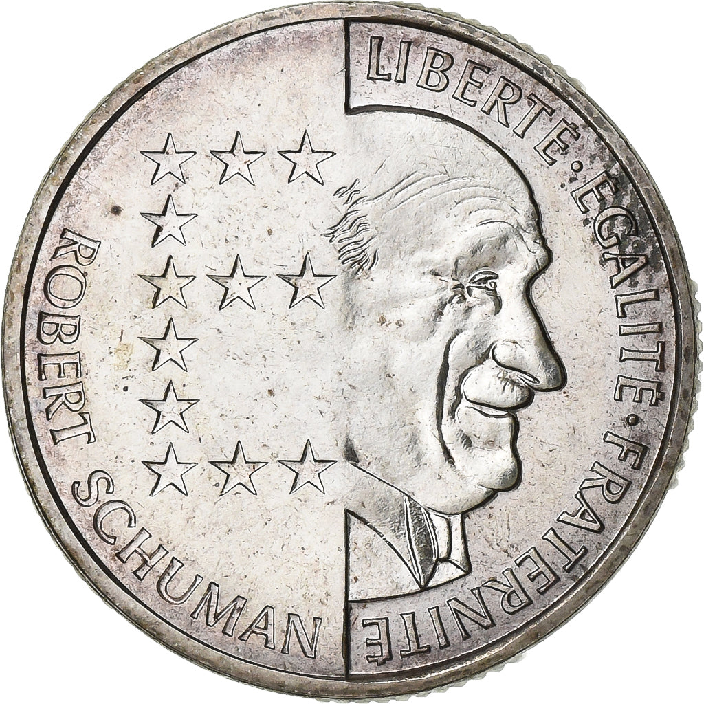 Frankreich, 10 Francs, Robert Schuman, 1986, Paris, BU, Silber, VZ+, KM:958a