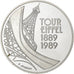 France, 5 Francs, Centenaire de la Tour Eiffel, 1989, Paris, Proof, Silver
