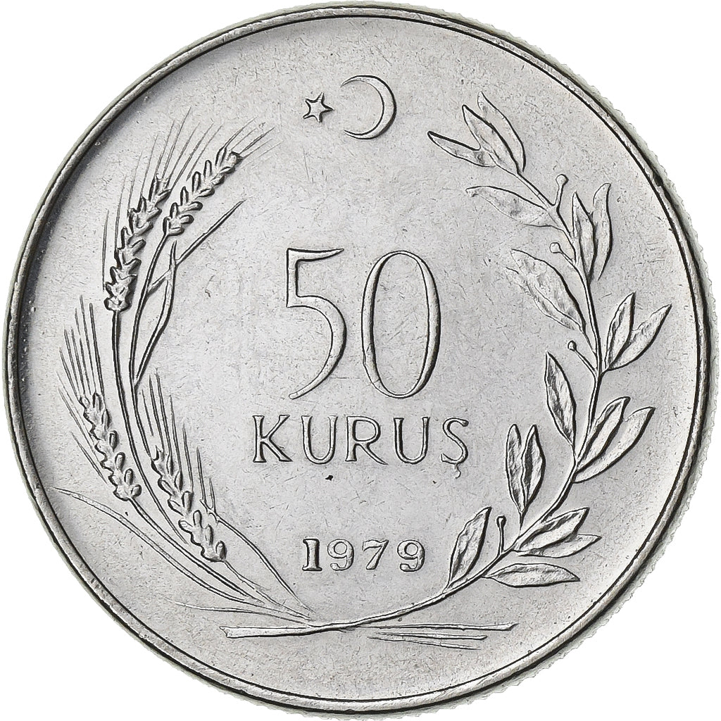 Türkei, 50 Kurus, 1979, Stainless Steel, VZ, KM:925