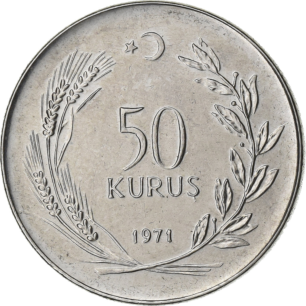 Turchia, 50 Kurus, 1971, Acciaio inossidabile, SPL-, KM:899