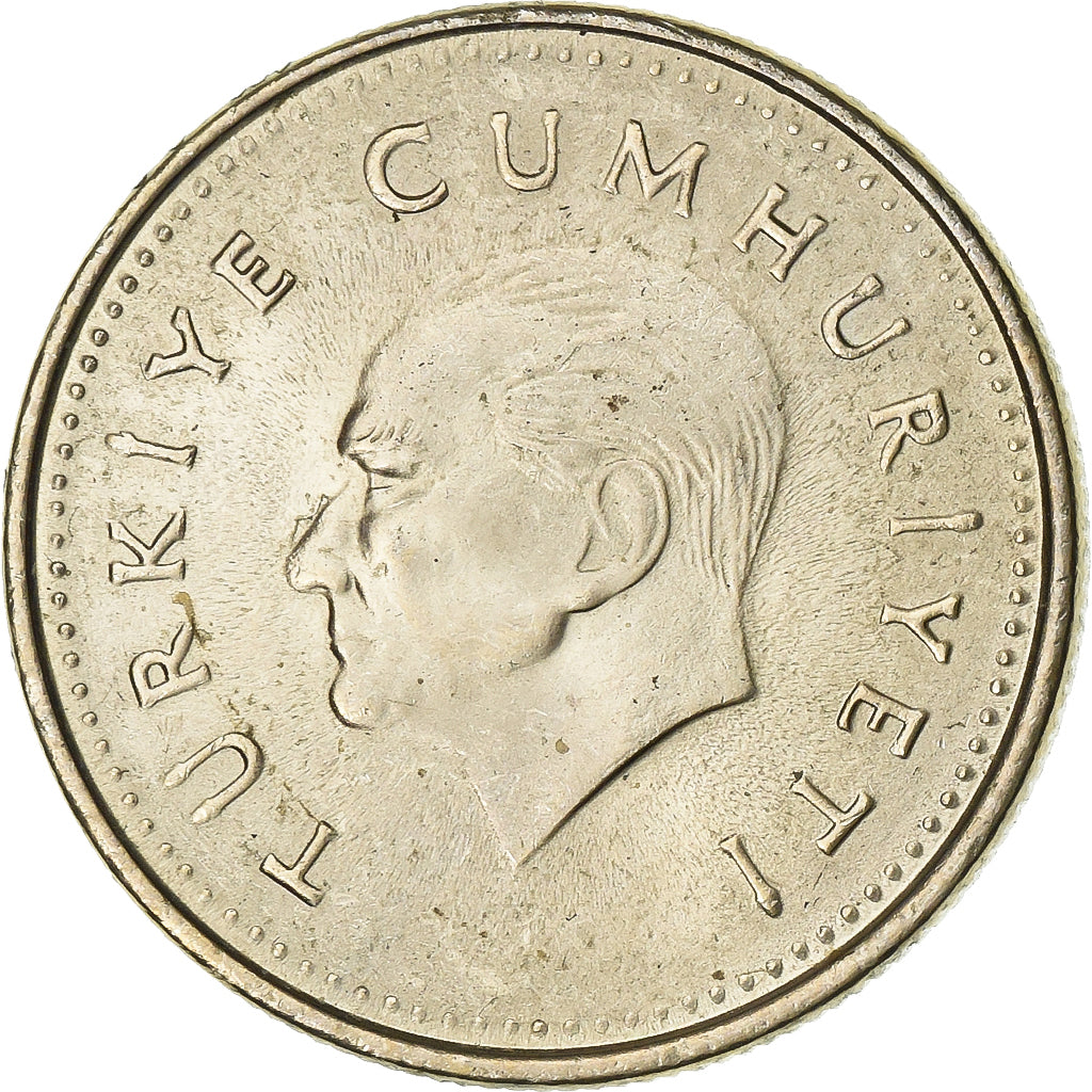 Turquia, 1000 Lira, 1990, Níquel-Latão, AU(55-58), KM:997