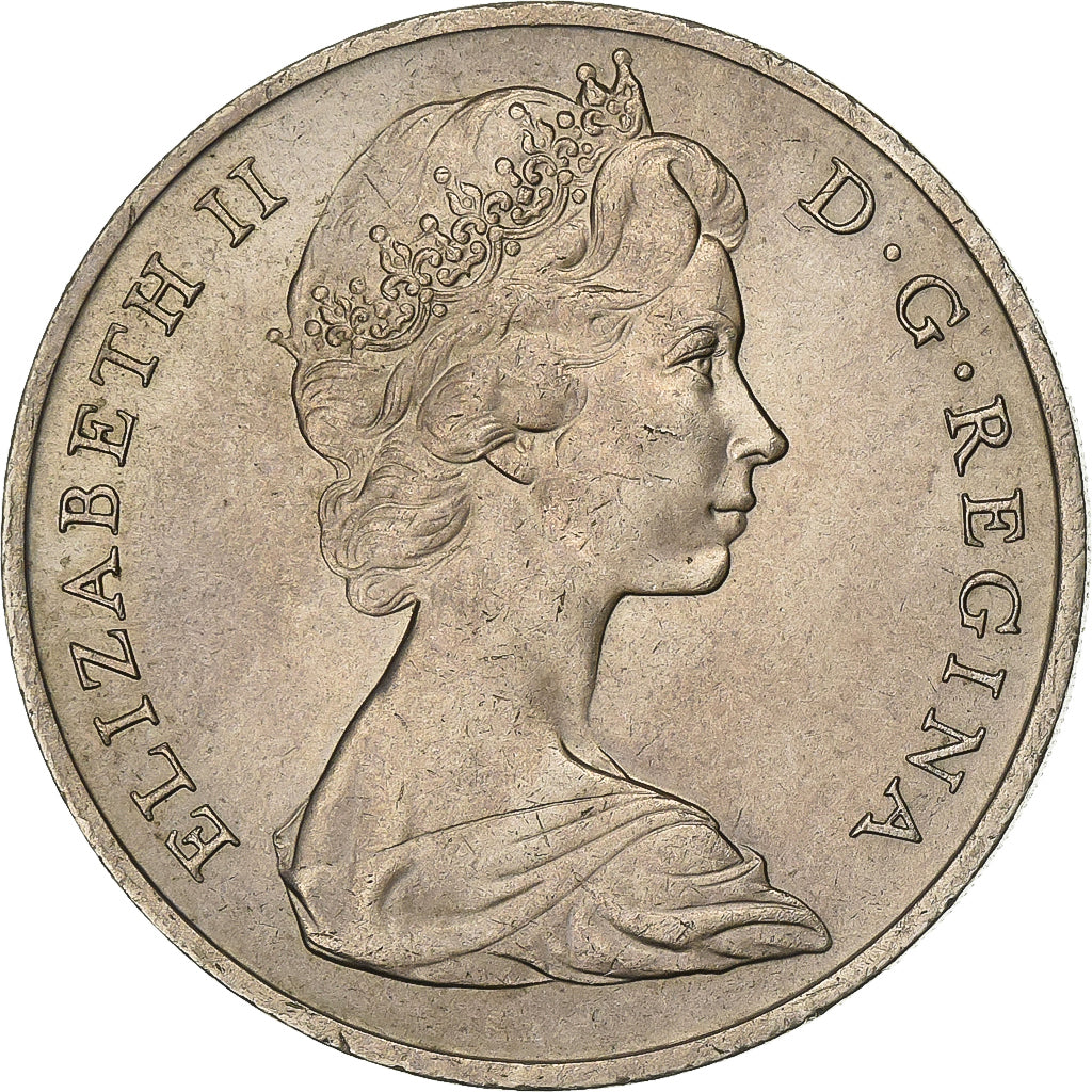 Gibraltar, Elizabeth II, Crown, 1967, Copper-nickel, AU(55-58), KM:4