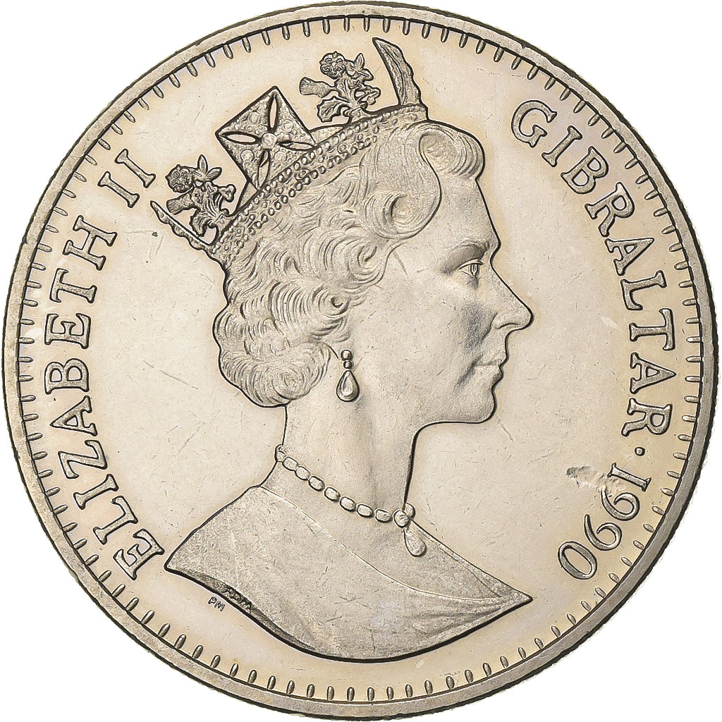 Gibraltar, Élisabeth II, Crown, 1990, Cupro-nickel, SUP, KM:40