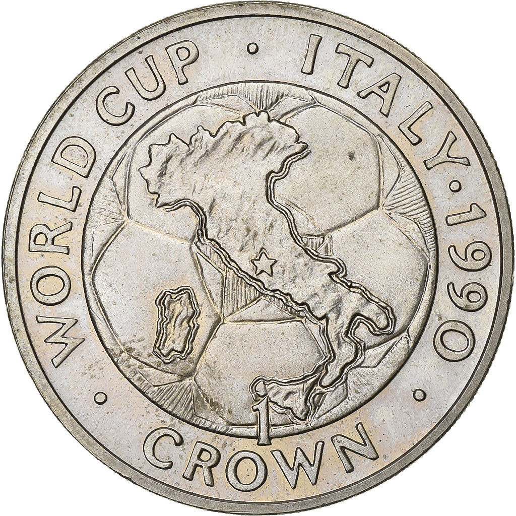 Gibraltar, Elizabeth II, Crown, 1990, Miedź-Nikiel, AU(55-58), KM:34