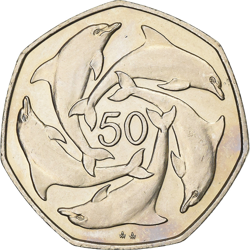 Gibraltar, Élisabeth II, 50 Pence, 1990, Cupro-nickel, SUP, KM:39