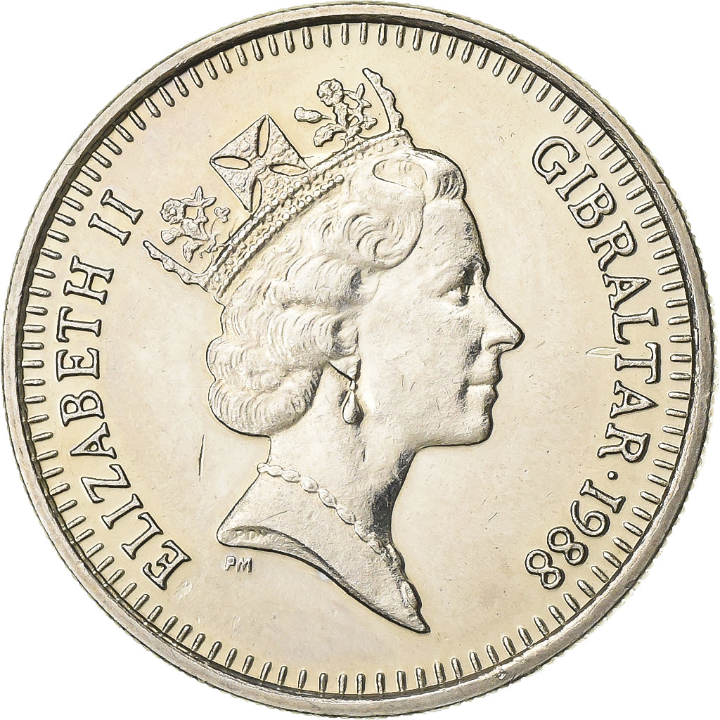 Gibraltar, Élisabeth II, 5 Pence, 1988, Pobjoy Mint, Cupro-nickel, SUP+
