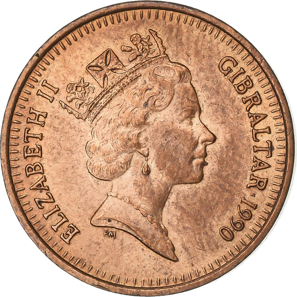 Gibraltar, Elizabeth II, Penny, 1990, Bronzen, PR, KM:20