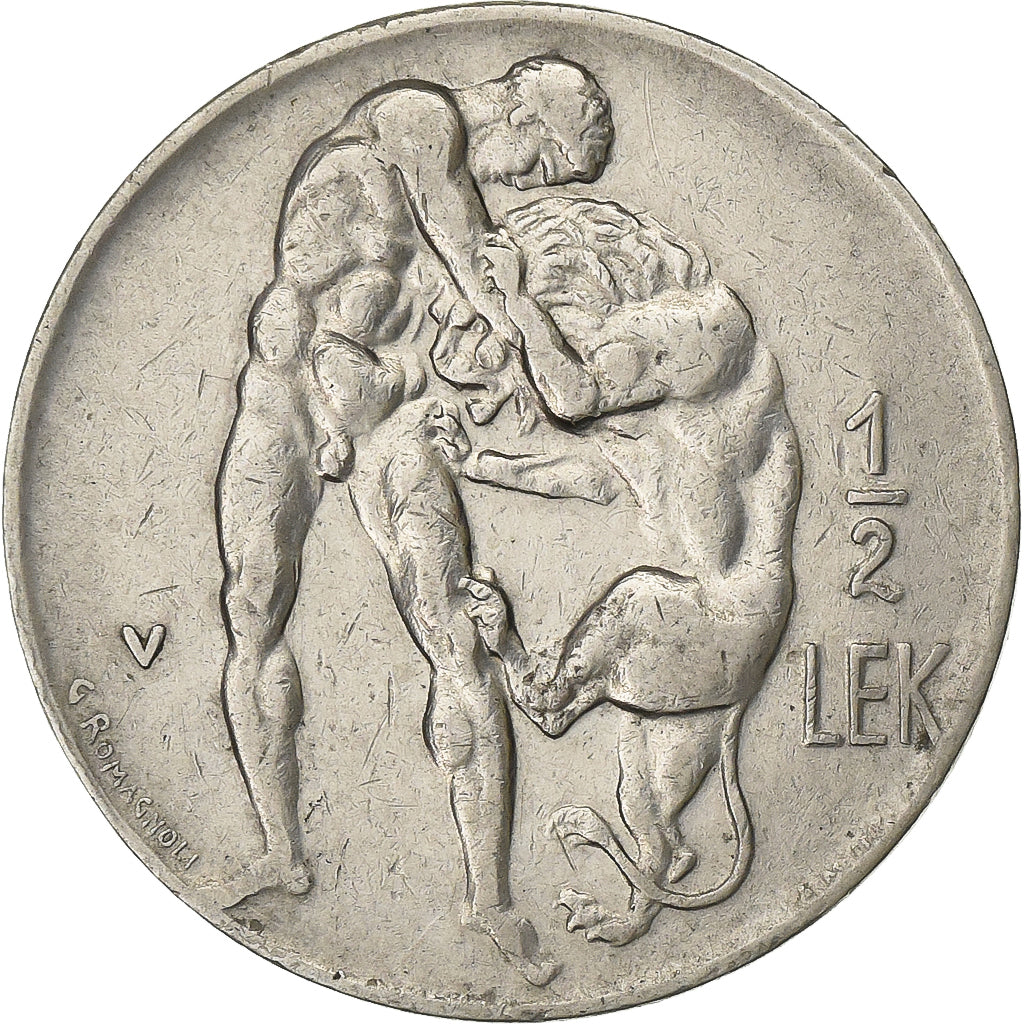 Albania, Zog I, 1/2 Lek, 1930, Vienna, Nickel, AU(50-53), KM:13