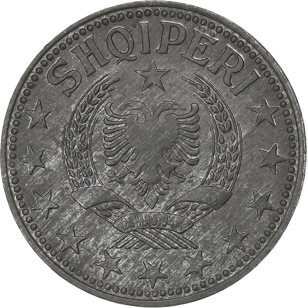 Albania, 2 Leke, 1957, Zinco, BB+, KM:37