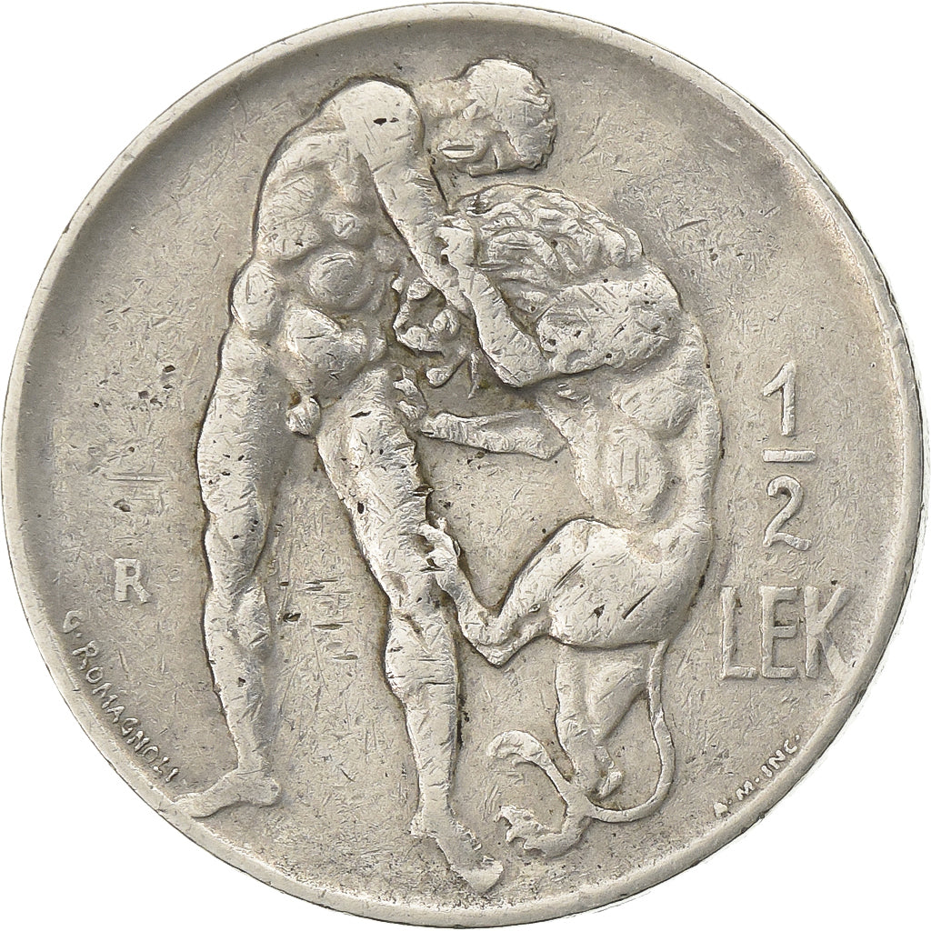 Albania, 1/2 Lek, 1926, Rome, Nickel, EF(40-45), KM:4
