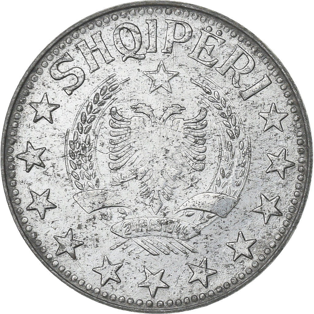 Albania, 1/2 Leku, 1957, Zinc, AU(50-53), KM:35