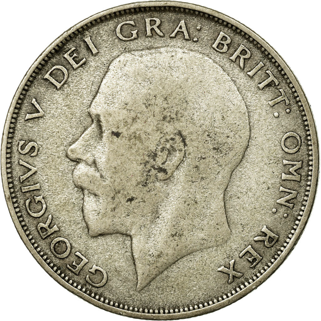 Coin, Great Britain, George V, 1/2 Crown, 1921, VF(20-25), Silver, KM:818.1a