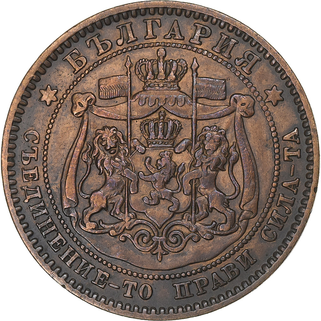 Bulgaria, Alexander  I, 10 Stotinki, 1881, Bronze, EF(40-45), KM:3