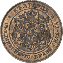 Bulgaria, Alexander  I, 2 Stotinki, 1881, Bronze, AU(50-53), KM:1