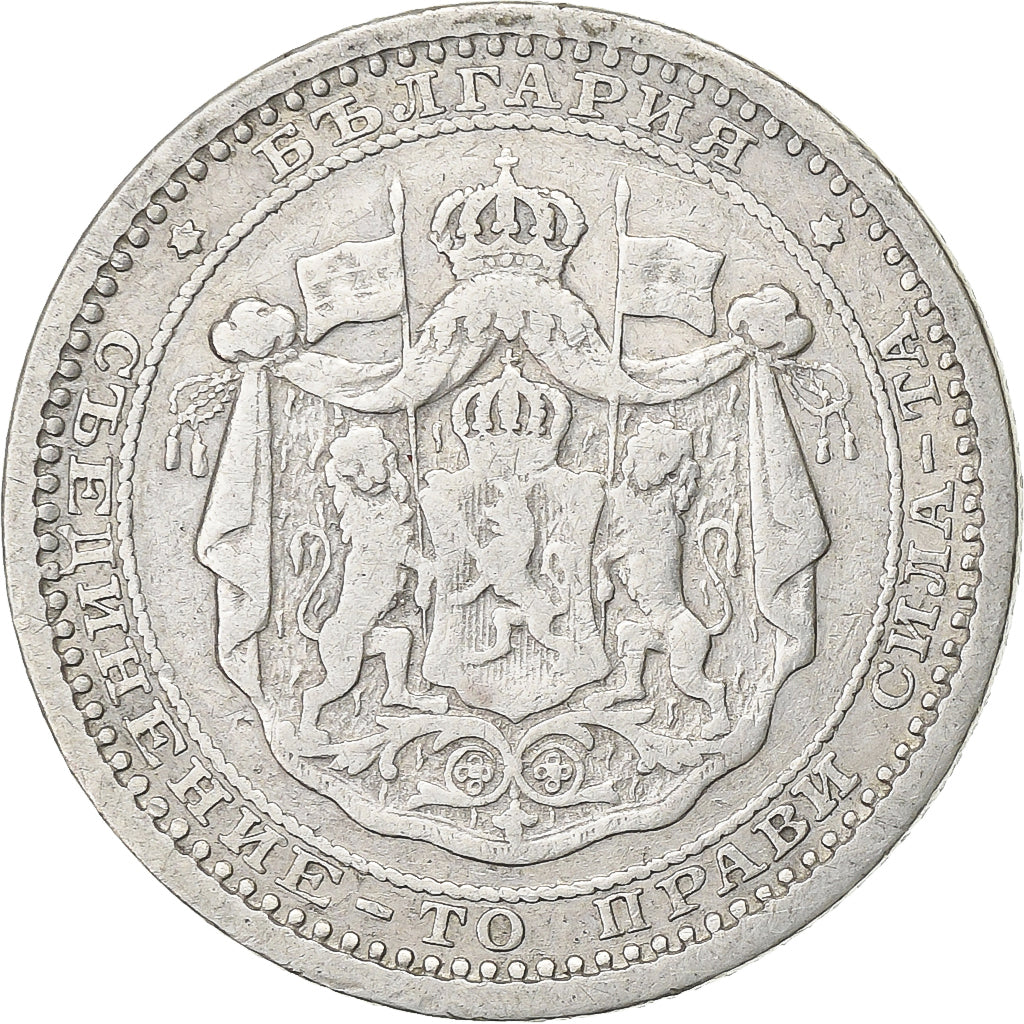 Bulgaria, Alexander  I, 50 Stotinki, 1883, Silver, EF(40-45), KM:6