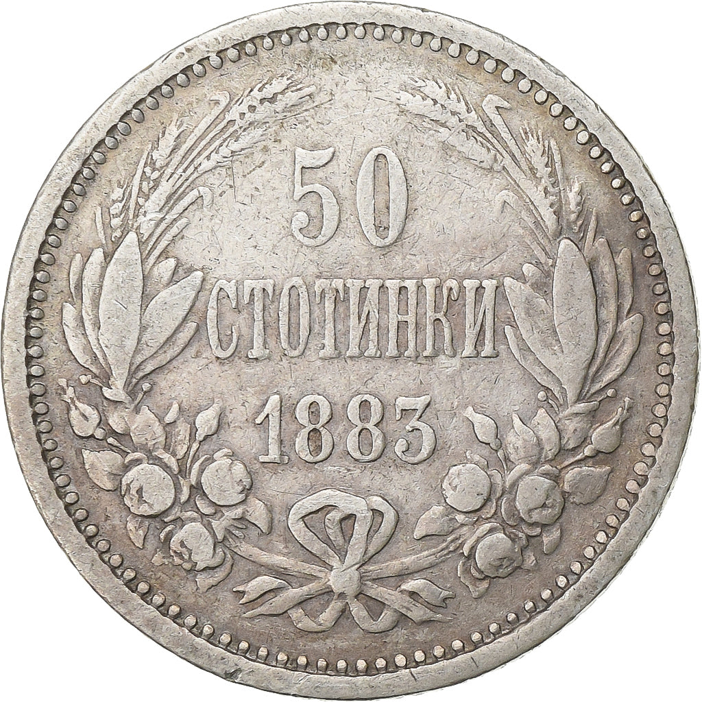 Bulgaria, Alexander  I, 50 Stotinki, 1883, Silver, EF(40-45), KM:6