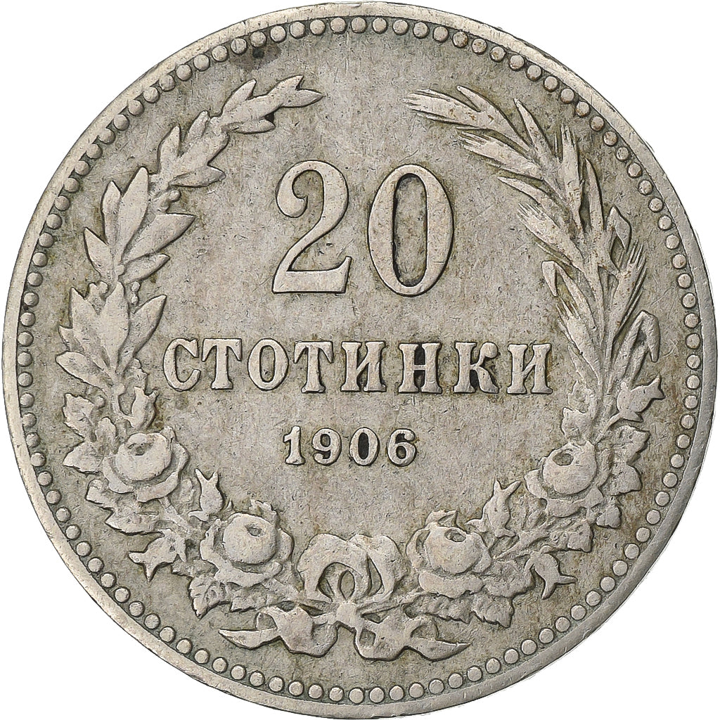 Bulgaria, 20 Stotinki, 1906, Copper-nickel, EF(40-45), KM:26