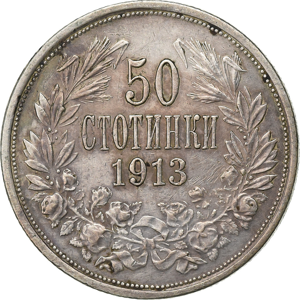 Bulgaria, Ferdinand I, 50 Stotinki, 1913, Silver, EF(40-45), KM:30