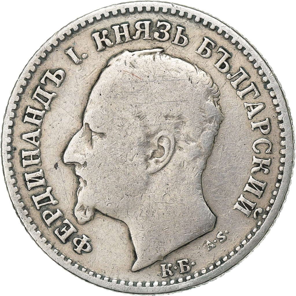 Bulgaria, Ferdinand I, 50 Stotinki, 1891, Kormoczbanya, Silver, VF(30-35), KM:12