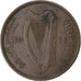 REPUBLIEK IERLAND, 1/2 Penny, 1928, Bronzen, ZF, KM:2