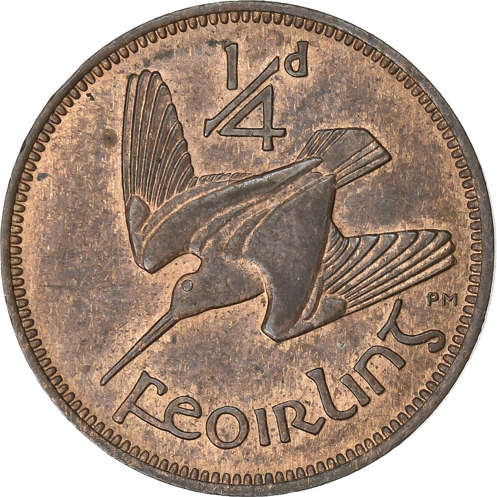 REPUBLIKA IRLANDII, Farthing, 1953, Brązowy, EF(40-45), KM:9