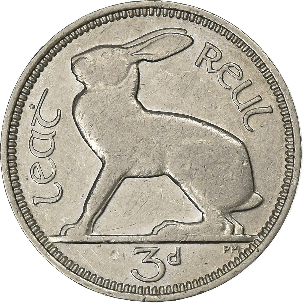 REPUBLIEK IERLAND, 3 Pence, 1940, Nickel, ZF+, KM:12