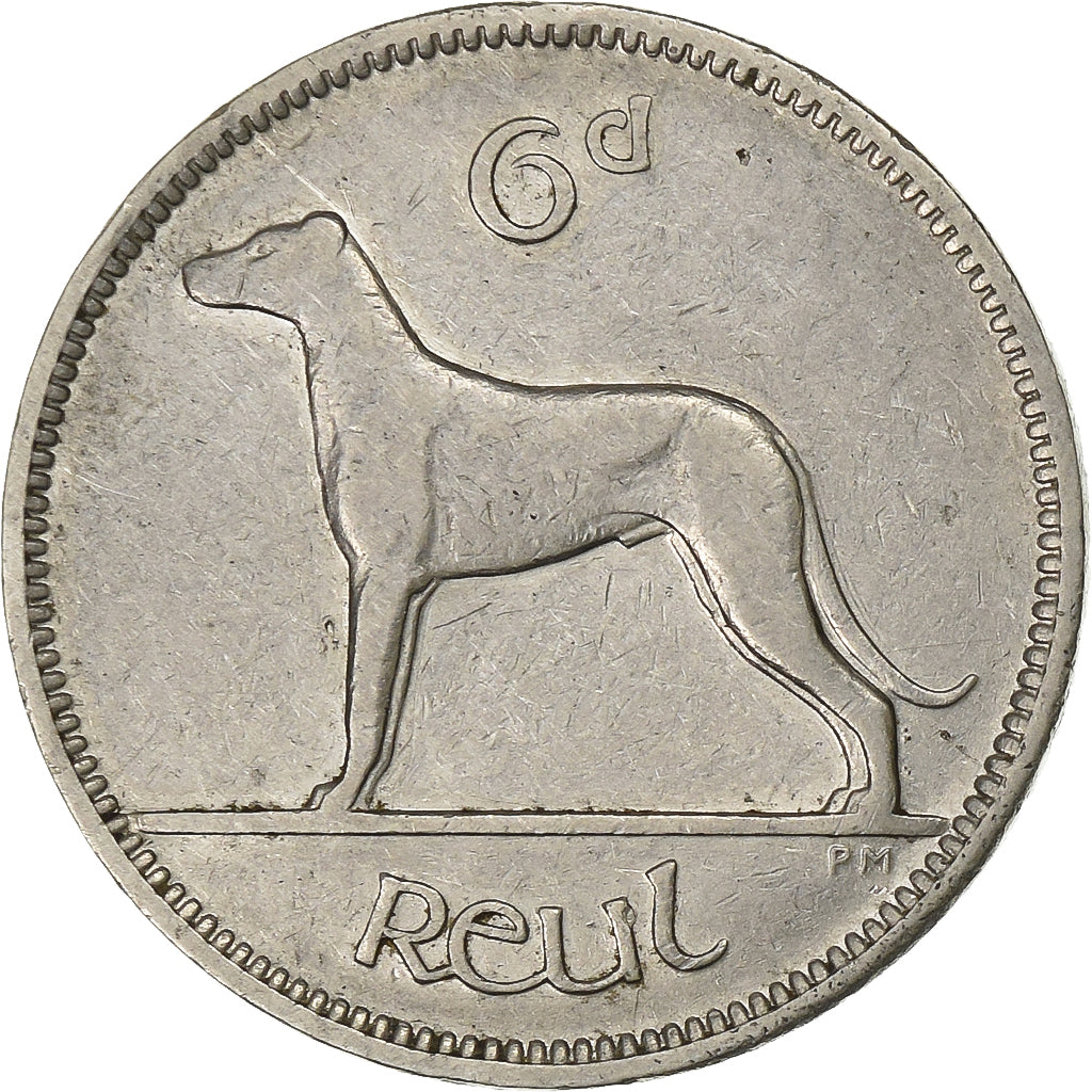 REPÚBLICA DA IRLANDA, 6 Pence, 1939, Níquel, VF(30-35), KM:13