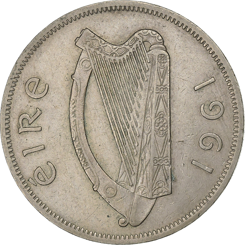 REPÚBLICA DA IRLANDA, 1/2 Crown, 1961, Cobre-níquel, EF(40-45), KM:16a