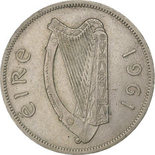 Ireland, 1/2 Crown, 1961, Copper-nickel, EF(40-45), KM:16a