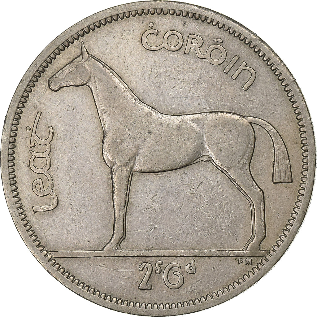 REPÚBLICA DA IRLANDA, 1/2 Crown, 1961, Cobre-níquel, EF(40-45), KM:16a