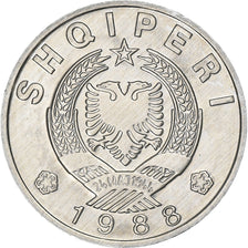 Albania, 50 Qindarka, 1988, Aluminum, AU(55-58), KM:72