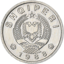 Albanie, 20 Qindarka, 1988, Aluminium, SUP, KM:65