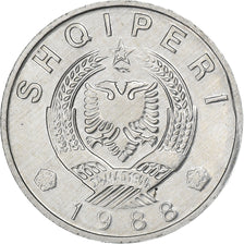 Albania, 5 Qindarka, 1988, Aluminum, AU(55-58), KM:71