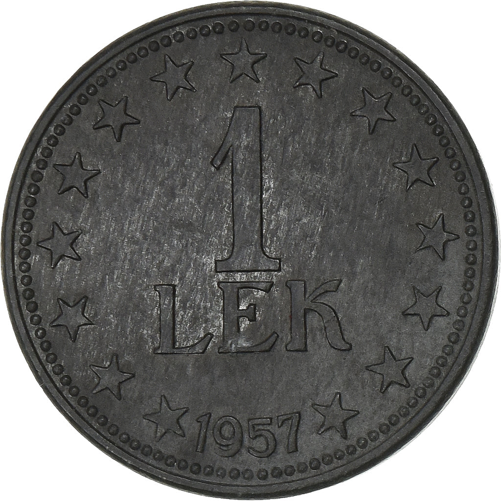 Albânia, Lek, 1957, Zinco, AU(50-53), KM:36