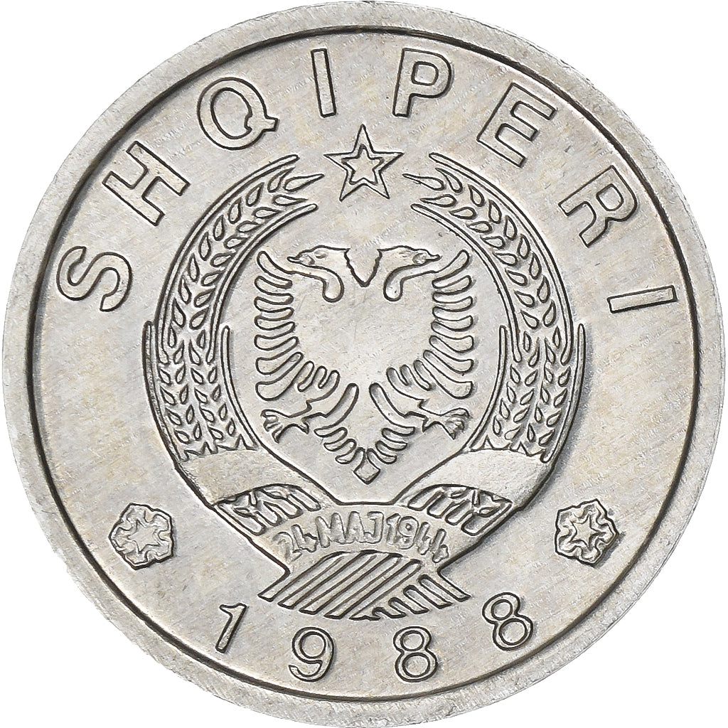 Albânia, 10 Qindarka, 1988, Alumínio, AU(55-58), KM:60