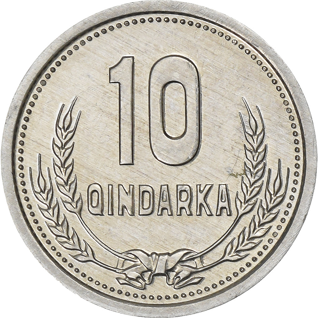 Albânia, 10 Qindarka, 1988, Alumínio, AU(55-58), KM:60