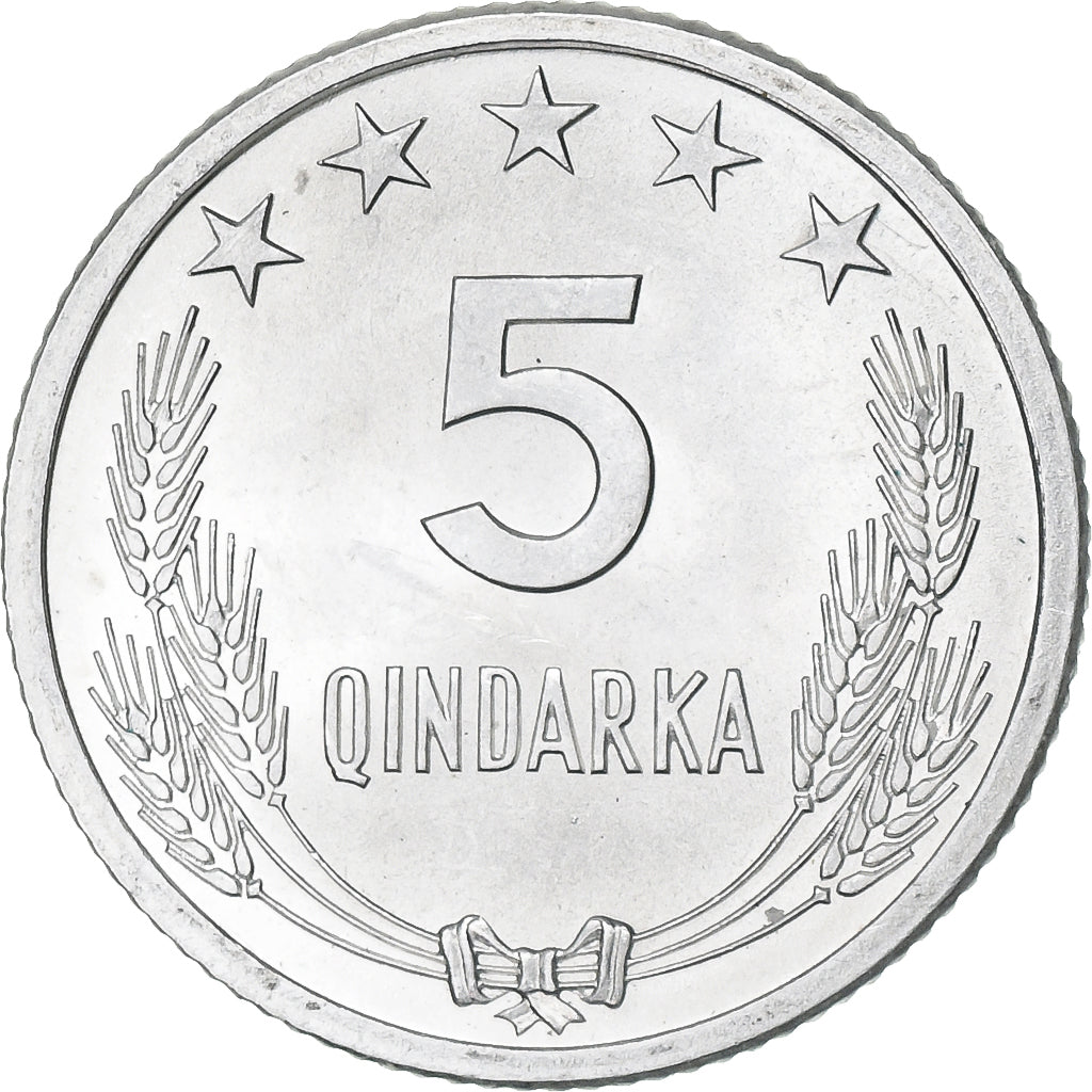 Albânia, 5 Qindarka, 1964, Alumínio, AU(55-58), KM:39