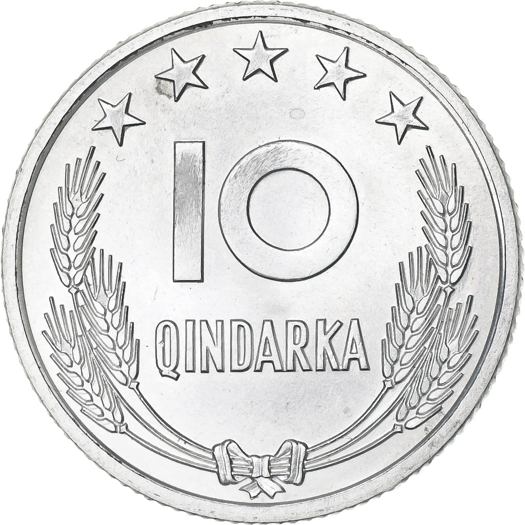 Albânia, 10 Qindarka, 1969, Alumínio, AU(55-58), KM:45