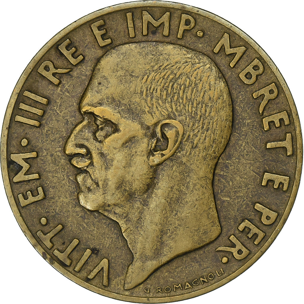 Albania, Vittorio Emanuele III, 0.10 Lek, 1940, Rome, Aluminum-Bronze, SS+