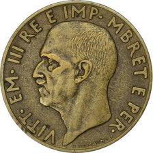 Albania, Vittorio Emanuele III, 0.10 Lek, 1940, Rome, Aluminum-Bronze, SS+
