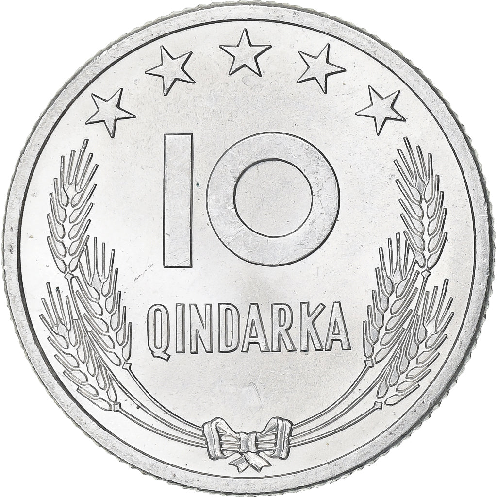Albânia, 10 Qindarka, 1964, Alumínio, MS(60-62), KM:40