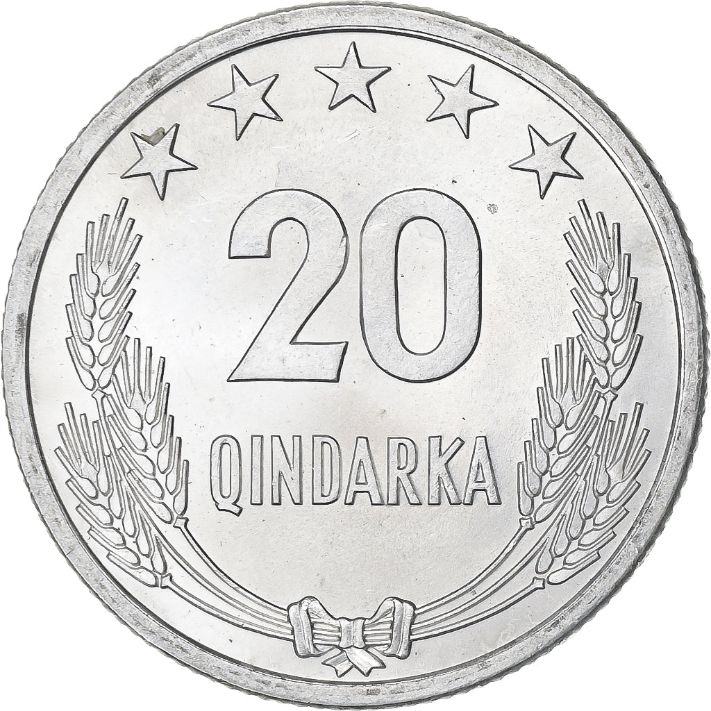 Albania, 20 Qindarka, 1964, Aluminum, MS(60-62), KM:41