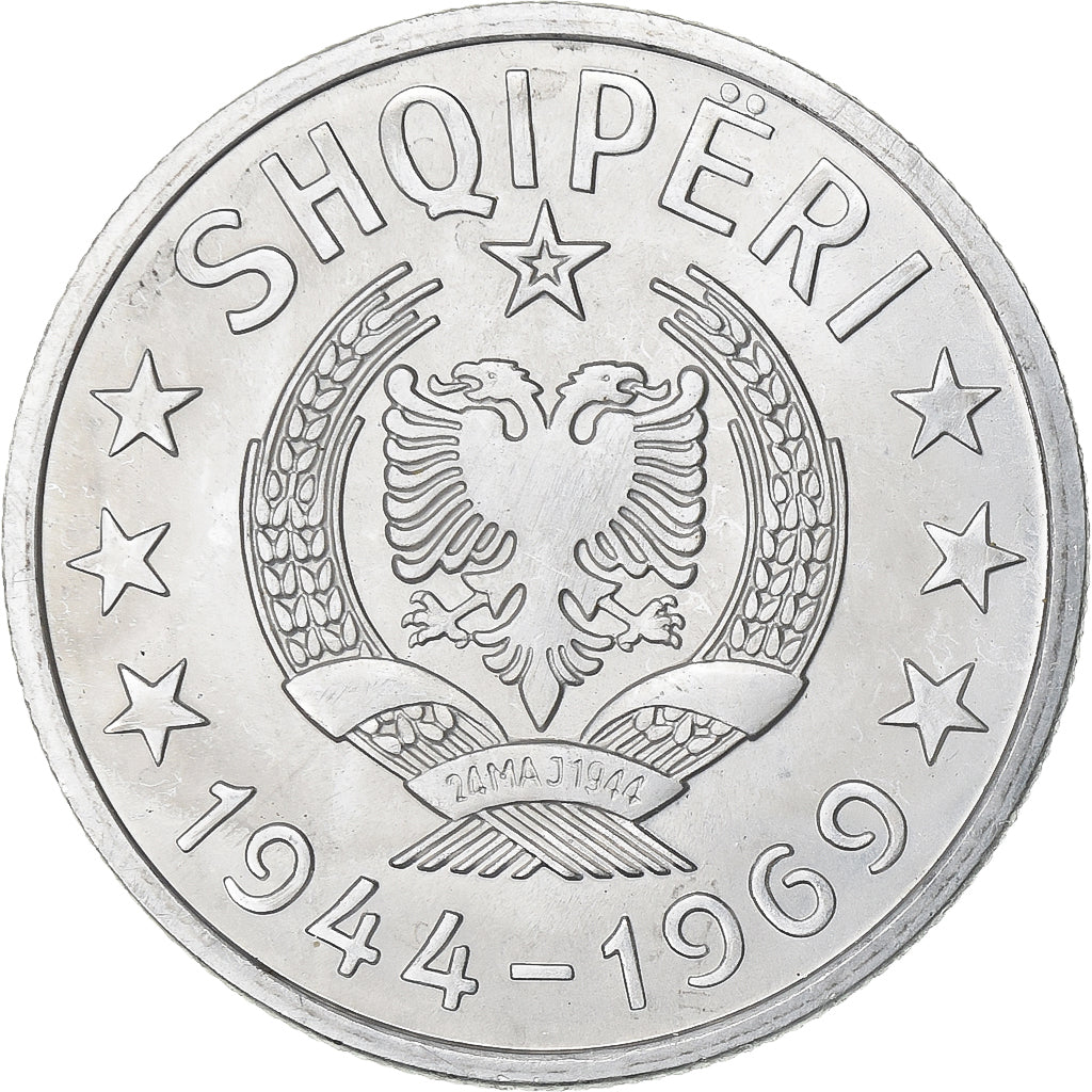 Albania, 50 Qindarka, 1969, Aluminum, MS(60-62), KM:47