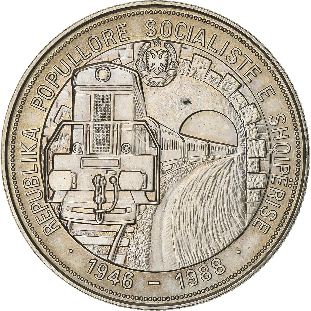 Albania, 5 Lekë, 1988, Copper-nickel, MS(60-62), KM:61