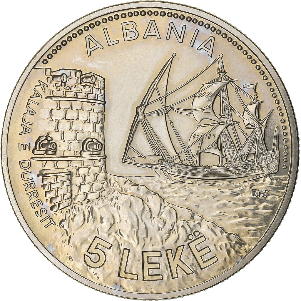 Albania, 5 Lekë, 1987, Copper-nickel, MS(60-62), KM:57
