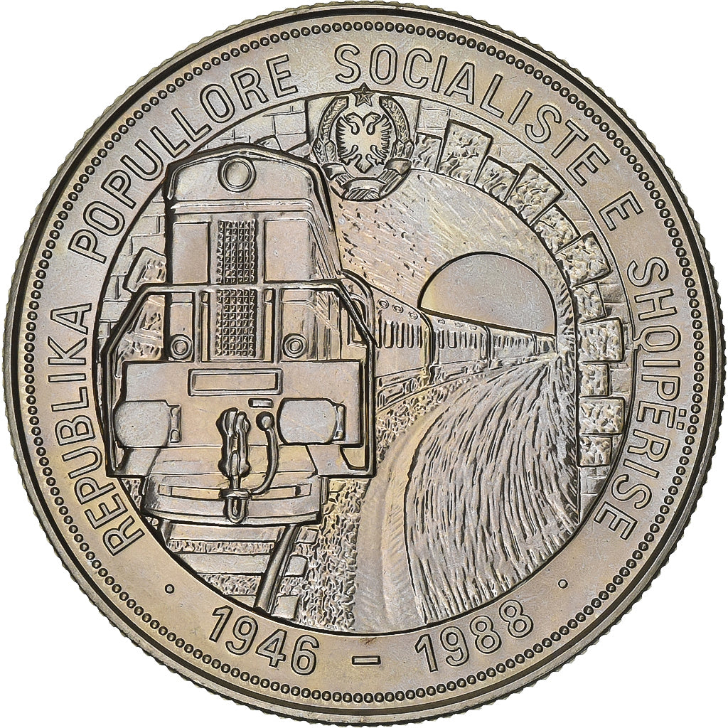 Albania, 5 Lekë, 1988, Copper-nickel, MS(60-62), KM:61