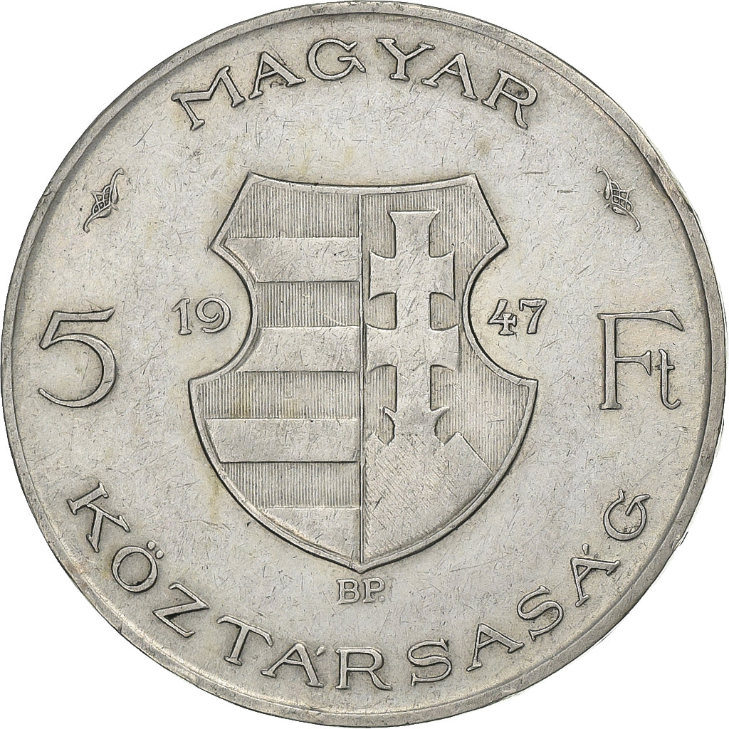 Ungarn, 5 Forint, 1947, Budapest, Silber, SS+, KM:534a