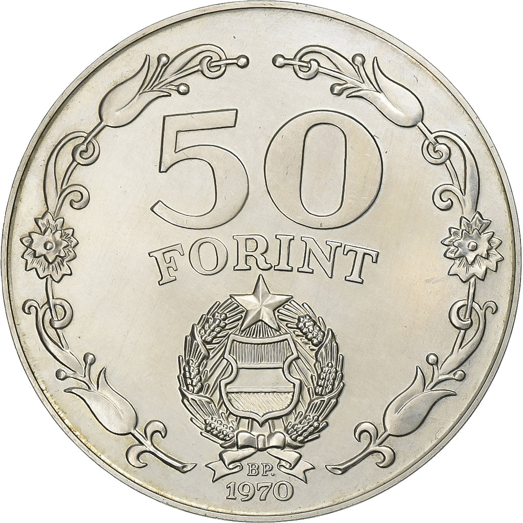 Hungary, 50 Forint, Otven, 1970, Budapest, Silver, AU(55-58), KM:592