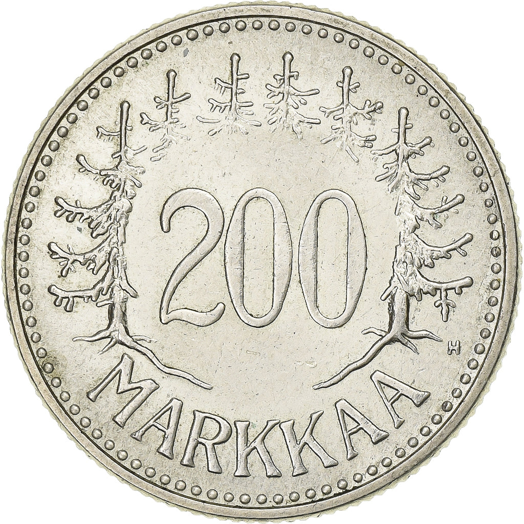 Finland, 200 Markkaa, 1956, Silver, AU(50-53), KM:42