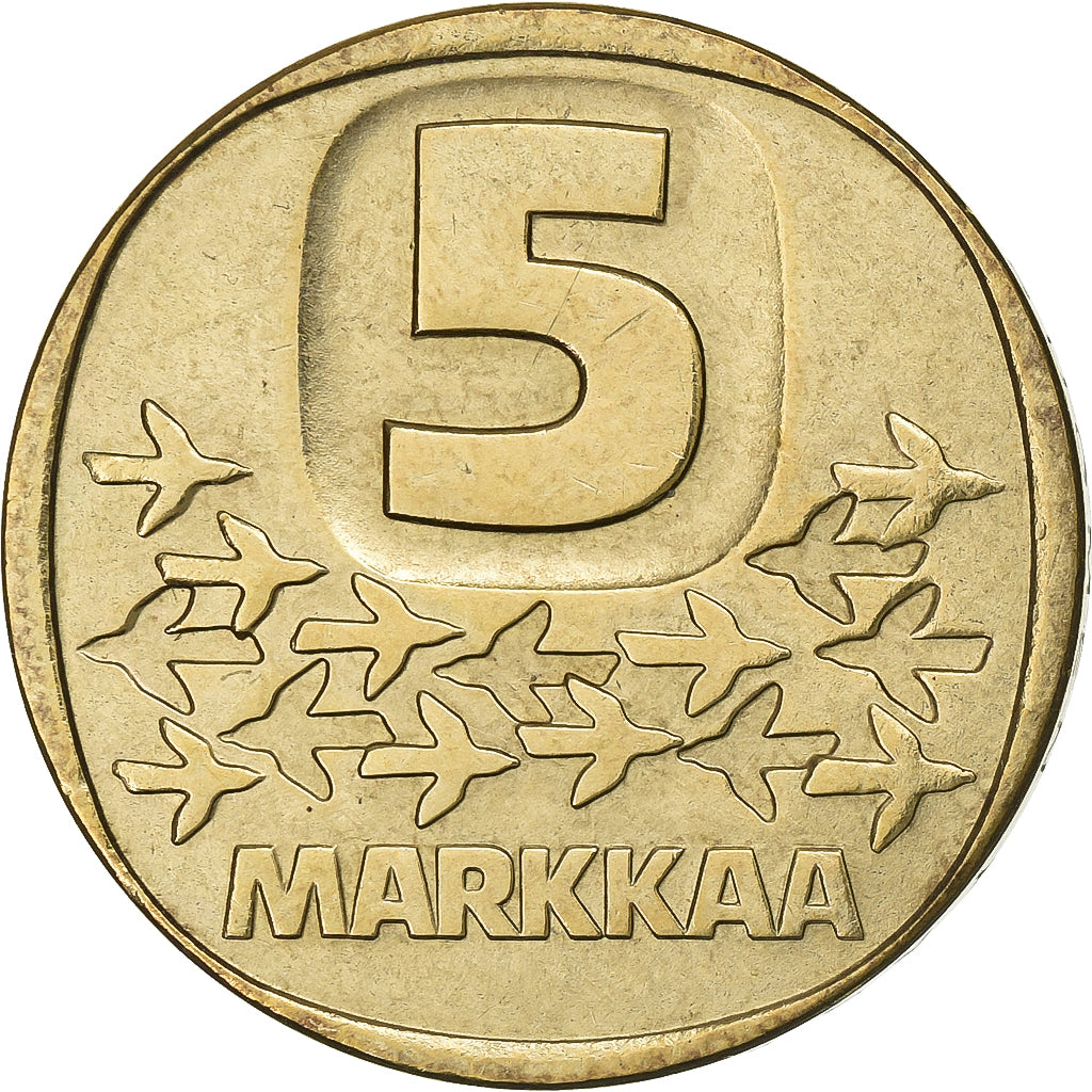 Finlândia, 5 Markkaa, 1979, Alumínio-Bronze, AU(50-53), KM:57